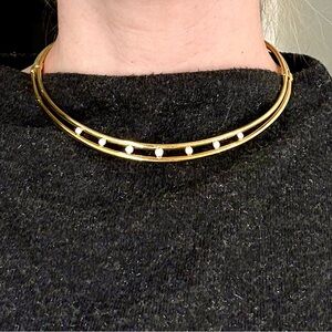 Vintage Estate 18k YG Collar Necklace - 0.71 carat - VS2 - H
